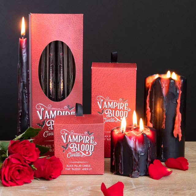 Set mit 8 Gothic Vampire Blood Leuchterkerzen