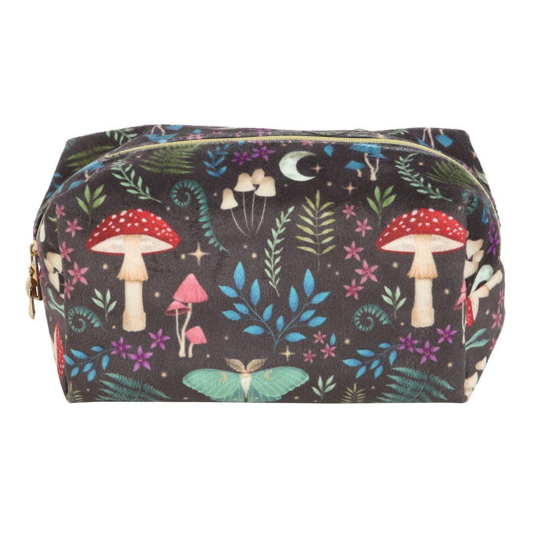 Schminktasche mit dunklem Waldmuster