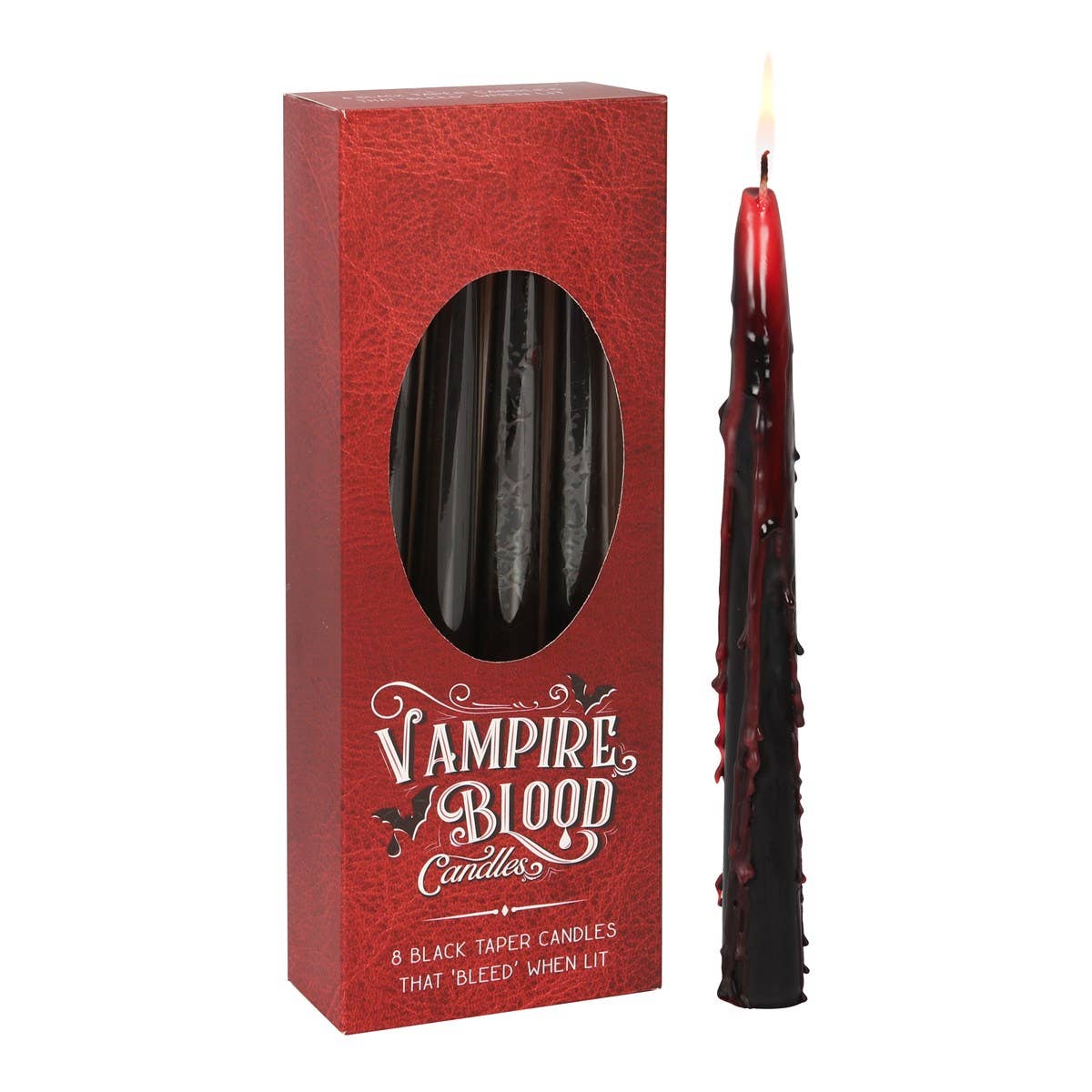 Set mit 8 Gothic Vampire Blood Leuchterkerzen