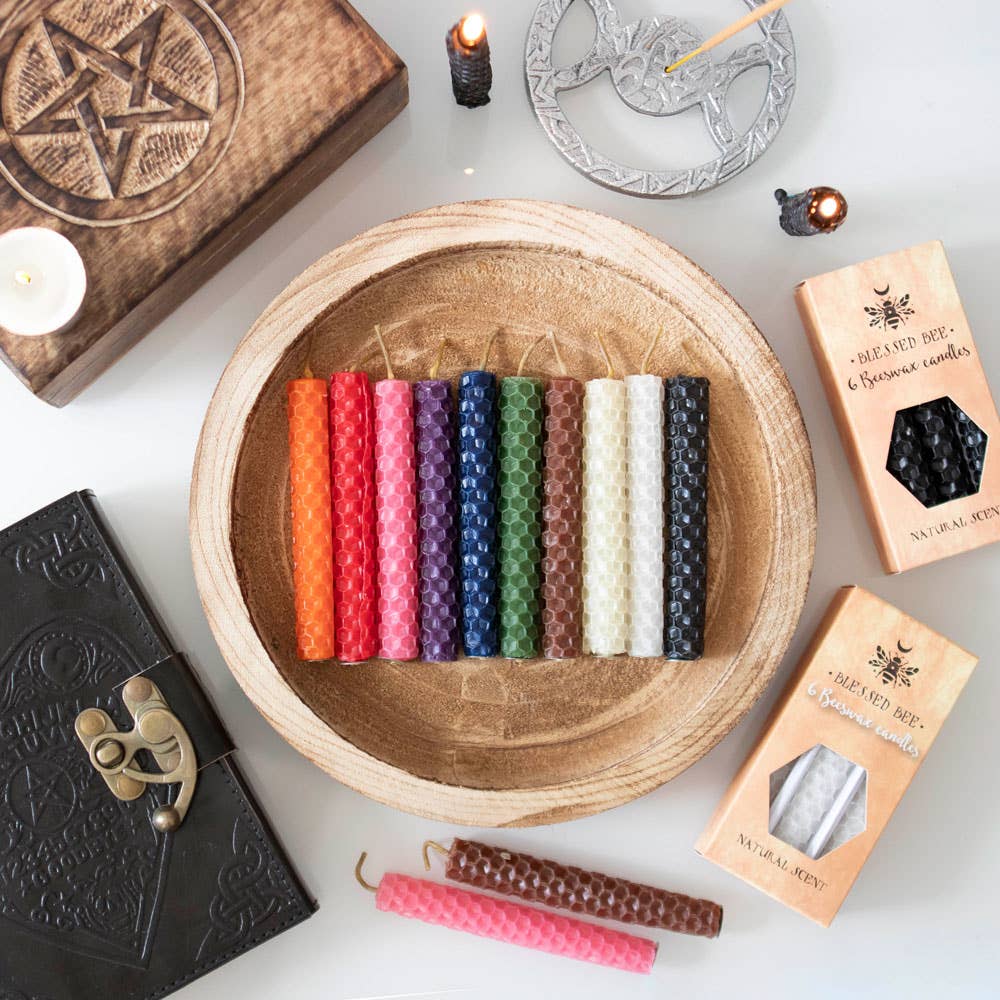 Zauberkerzen aus weißem Bienenwachs, 6 Stück