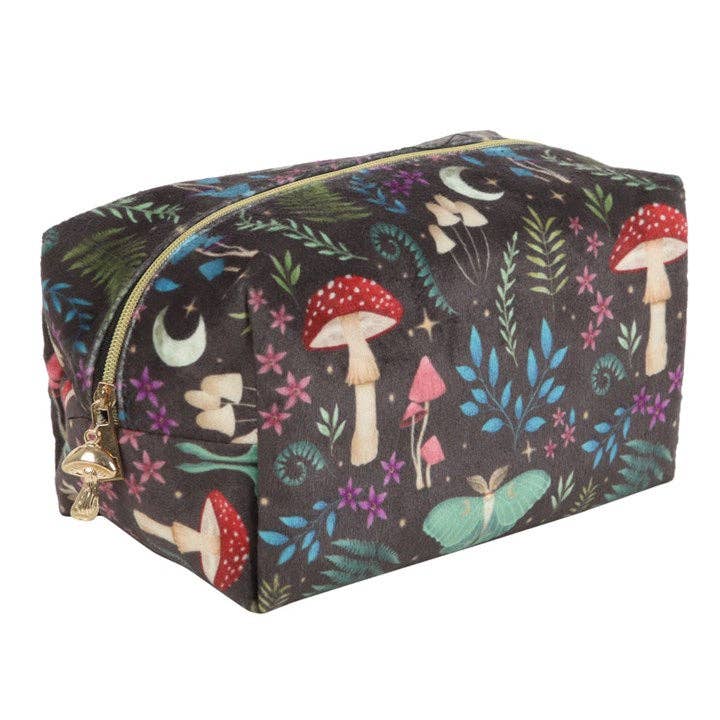 Schminktasche mit dunklem Waldmuster