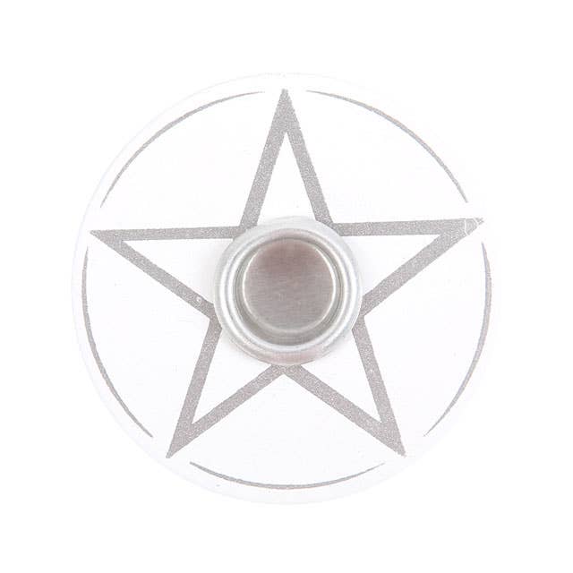 Weißer Pentagramm-Kerzenhalter