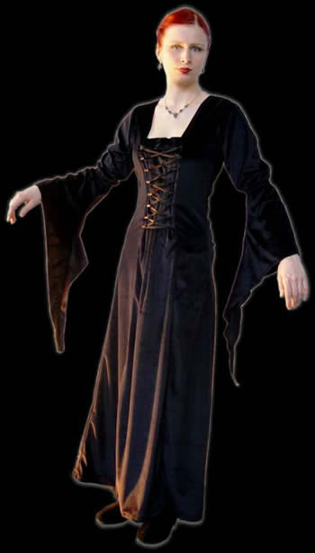 Samtkleid Raven in Schwarz