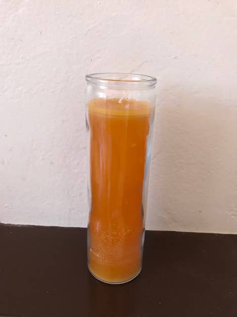 Orange Sieben Tage Glaskerze
